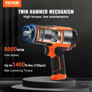 Load image into Gallery viewer, SucceBuy Lightweight 4.6 lb Design Pneumatic Impact Gun with 11-PCS 1/2-Inch Drive CR-V Steel Impact Socket Set & Carrying Case