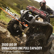 Charger l'image dans la visionneuse de galerie, Treuil électrique SucceBuy 3500lbs pour VTT/UTV avec câble synthétique de 12 m, treuil de voiture en aluminium étanche IP55 pour remorquage de bateau et de camion