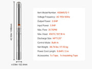 Bild in Galerie-Viewer laden, Amocart Deep Well Submersible Pump 1HP / 1.5HP / 2HP Output Power 230V/115V 31.7 GPM Flow for Industrial Irrigation & Home Use