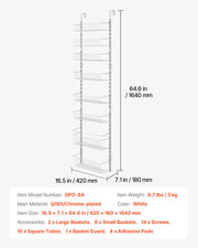 Load image into Gallery viewer, SucceBuy 6/8/9/10 Tier Over the Door Pantry Organizer Heavy-Duty Steel Hanging Spice Rack, Adjustable Wall Seasoning Shelves