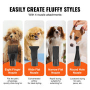 Load image into Gallery viewer, SucceBuy 2000W/2.7HP Dog Blow Dryer Adjustable Speed Temperature Control with 4 Nozzle and Extendable Hose for Pet Hair Grooming