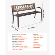 Load image into Gallery viewer, Outdoor Bench Wooden Metal Garden Bench for Outdoors 480 lbs Load Capacity Bench Outdoor Garden Park Bench