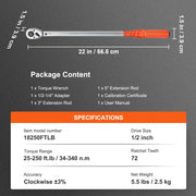 Load image into Gallery viewer, SucceBuy 1/2" 1/4" 3/8" Mechanical Torque Wrench Set Precision Pointer Hand Tools Torque Wrench Workshop Car Repair Tool - AMOCART