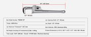 Load image into Gallery viewer, Amocart Pipe Wrench Aluminum Straight Pipe Wrench Adjustable Plumbing Wrench High Strength Jaw & Ergonomic Handle Automotive