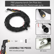 Load image into Gallery viewer, NEAL P80 Air Plasma Cutting Cutter Torch Pilot Arc 10/16 Feet Cutting Machine Torch for Cable PLC55P LGK60 LGK80 LGK100 Bend