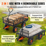Load image into Gallery viewer, SucceBuy Garden Cart Sturdy Metal Utility Wagon with Simple Assembly Versatile Dump Cart Wheelbarrow with 400/880lbs Capacity