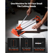 Load image into Gallery viewer, SucceBuy 17-Inch Manual Tile Cutter for Wall & Polished Tiles Double Rails for Precise Cutting Tungsten Carbide Wheel Precise - AMOCART