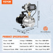 Load image into Gallery viewer, Amocart Shallow Well Pump Portable Sprinkler Booster Jet Pumps, Automatic Controller for Garden Lawn Irrigation Water Transfer