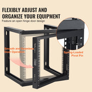 Charger l'image dans la visionneuse de galerie, Amocart 9U Wall Mount Rack 150lbs Max Load Capacity Open Frame Server Network Rack with Cage Nuts Screw for Server IT Equipment