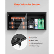 Load image into Gallery viewer, Amocart Metal Wall Cabinet 30x12x14in Floating Garage Tool Cabinet with Up-Flip Door 120 lbs per Shelf Fit for Garage Basement