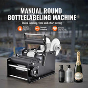 Load image into Gallery viewer, Amocart Manual Round Bottle Labeling Machine 15-20pcs/min Adjustable Labeler Bottles Diameter 0.78-4.72 in (with Pressing Bar)