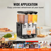 Load image into Gallery viewer, SucceBuy 3 Tanks Commercial Beverage Dispenser 10L/18L Per Tank Juice Dispenser Stainless Steel Ice Tea Drink Machine for Drink