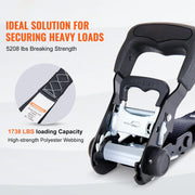 Load image into Gallery viewer, SucceBuy 4pcs Trailer Ratchet Tie Down Straps with Padded Handles Hook Brake Binding Belt for Moving Securing Cargo Motorcycle