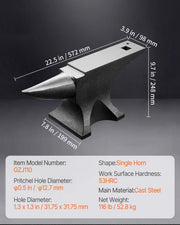 Load image into Gallery viewer, SucceBuy Single Horn Anvil Cast Steel Anvil High Hardness Rugged Round Horn Anvil for Blacksmiths Stable Base Metal Working Tool - AMOCART