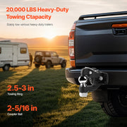 Bild in Galerie-Viewer laden, SucceBuy 20000/30000Lbs Pintle Hook Trailer Receiver Hooks Combination 2-5/16in Hitch Ball fits 2.5-3in Lunette Ring for Truck