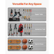 Charger l'image dans la visionneuse de galerie, Amocart 8x4ft White/Grey Slat Wall Paneling PVC Garage Slatwall with Accessories Adjustable Tool Storage Panel Fits for Display