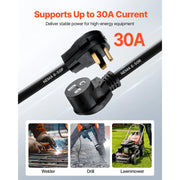Load image into Gallery viewer, SucceBuy 30-Amp/50-Amp Generator Extension Cord 50 Foot 250 Volts 7500/12500 Watts Power Cable with Storage Bag for Generators - AMOCART