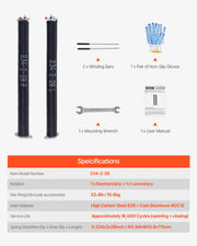 Load image into Gallery viewer, SucceBuy Garage Door Torsion Springs Pair Cycles Electrophoresis Black Coated for Replacement Garage Door Springs
