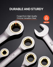 Load image into Gallery viewer, Amocart Combination Wrench Set 24/30-Piece Ratcheting Wrench Set with Organizer Rack Cr-V Steel Wrench Set SAE Metric