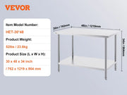 Load image into Gallery viewer, SucceBuy 4 Size Stainless Steel Prep Table Heavy Duty Metal Worktable Commercial Work Table for Restaurant and Home - AMOCART