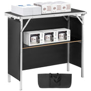 Load image into Gallery viewer, Amocart Folding Portable Bar Table Tradeshow Podium Table for Party Picnic Exhibition Include Carrying Case Storage Shelf Skirt