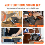 Load image into Gallery viewer, SucceBuy Bench Vise 4.5" 6" 6.5" Multipurpose, Swivel Base & Anvil Heavy Duty Cast Iron for Drilling, Conduit Cutting, Sanding