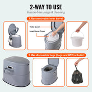 Bild in Galerie-Viewer laden, Amocart Portable Toilet for Camping Porta Potty with 1.3G Detachable Inner Bucket Travel Toilet for Outdoor Camping Travel