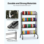 Load image into Gallery viewer, Amocart 3D Printer Filament Storage Rack 4Tier Heavy Duty Rolling Spool Holder Racks with Wheels Filaments Organzied for Office