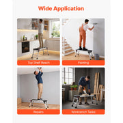 Load image into Gallery viewer, SucceBuy 500lbs Folding Work Platform 35.8x12.2in Aluminum Step Stool 16.5in Height with Locks for Painting & Maintenance & Home - AMOCART