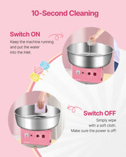 Load image into Gallery viewer, SucceBuy Electric Cotton Candy Machine 1000W Commercial Candy Floss Maker with Stainless Steel Bowl for Birthday Family Party