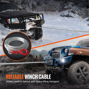 Load image into Gallery viewer, SucceBuy 50/75/100Feet Galvanized Steel Winch Cable 3/8 Inch Breaking Strength Wire Winch Rope For SUV Large Off-Road Vehicle - AMOCART