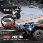 Load image into Gallery viewer, SucceBuy 50/75/100ft Galvanized Steel Winch Cable 3/8in Breaking Strength Wire Winch Rope for SUV Large Off-Road Vehicle