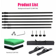 Bild in Galerie-Viewer laden, Double-Crossbar Backdrop Background Stand Frame Support System For Photography Photo Studio Video Muslin Green Screen