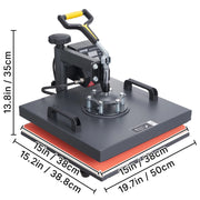 Load image into Gallery viewer, SucceBuy 2In1 Heat Press Machine 38*38CM Multifunctional 360° Swing-Away Digital Sublimation Printer Transfer DIY T-shirt Cap
