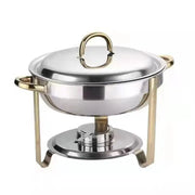 Bild in Galerie-Viewer laden, Amocart 4 Pack Chafing Dish Buffet Set Stainless Steel Chafer w/4 Full Size Pan Round Catering Warmer Server for Party Banquets