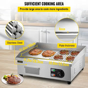 Load image into Gallery viewer, SucceBuy 14"-22" Electric Countertop Griddle Teppanyaki Grill 1600W/3200W Stainless Steel Flat Top Grills for Pancake Chicken