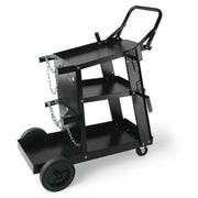 Load image into Gallery viewer, SucceBuy Welding Cart 3-Tier Welder Cart with Swivel Wheels Safety Chains Rolling Tank Storage for Plasma Cutter Welding Machine - AMOCART