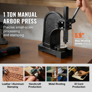 Load image into Gallery viewer, SucceBuy 1 Ton Arbor Press Manual Arbor Press Cast Iron Heavy-duty Manual Desktop Arbor Press Precision Hand Press for Stamping