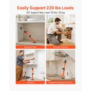 Load image into Gallery viewer, SucceBuy 2-Pack Cabinet Jack Support Pole Steel Telescopic Quick Support Rod Adjustable 3rd Hand System for Lifting Cargo Bars - AMOCART