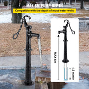 Load image into Gallery viewer, SucceBuy Hand Water Pump with Stand 15.7 x 9.4 x 53.1 inch Pitcher Pump & 26 inch Pump Stand for Yard Garden Farm Irrigation Use - AMOCART