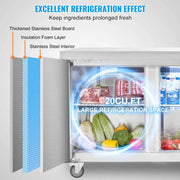 Bild in Galerie-Viewer laden, Amocart 72" Commercial Refrigerator Sandwich & Salad Prep Table 20Cu.Ft Food Prep Frost Free Refrigerator for Restaurant Bar