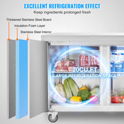 Load image into Gallery viewer, SucceBuy 72" Commercial Refrigerator Sandwich & Salad Prep Table 20Cu.Ft Food Prep Frost Free Refrigerator for Restaurant Bar