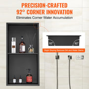 Bild in Galerie-Viewer laden, Amocart No Tile Shower Niche 304 Stainless Steel Wall Inserted Niche Recessed Double Shelves for Shower Soap Storage Bathroom