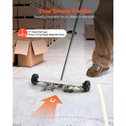 Load image into Gallery viewer, SucceBuy Magnetic Sweeper with Wheels 17 inch 10 lbs Load Capacity with Adjustable Handle, Pick Up Nails and Screws for Garages