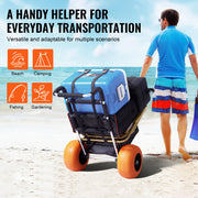 Load image into Gallery viewer, SucceBuy Beach Dolly with Big Wheels for Sand 165LBS Folding Cart with Cargo Deck Solid Wheel Adjustable Height Cart for Beach