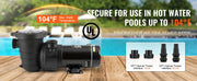 Load image into Gallery viewer, SucceBuy Above Ground Pool Pump 1HP/1.5HP/2HP Single Speed with Filter Basket for Above Ground Pools Hot Tubs Spas UL Certified