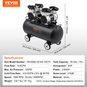 Load image into Gallery viewer, SucceBuy Air Compressor 750W/1450W/3000W Oil Free Air Compressor Quiet Portable Compressor Pump for Auto Repair Tire Inflation - AMOCART