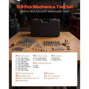 Load image into Gallery viewer, Amocart Mechanics Tool Set SAE and Metric Socket Set Wrenches Screwdriver Bits Accessories and Storage Case for Cars Repair