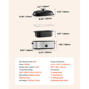 Load image into Gallery viewer, SucceBuy Roaster Oven Electric Roasting Pan Adjustable Temperature Fast-Cooking Turkey Roaster Defrost & Warm Function for Home - AMOCART
