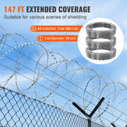 Bild in Galerie-Viewer laden, SucceBuy Razor Wires Razor Barbed Wire Razor Wire Fencing Fence Double Spiral Barbed Wire Galvanized Wire Rolls Razor for Garden
